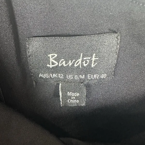 Bardot One Shoulder Bodycon Midi Dress Womens Size 8/Medium Black Slit Cocktail - Image 7