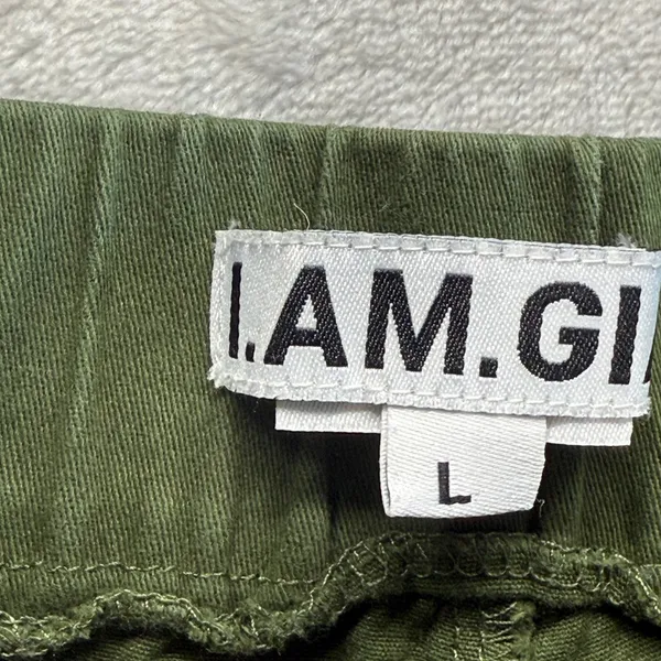 I.AM.GIA Olive Green‎ Joggers Pants Elastic Waist Casual Comfy Size L-flaw - Image 7