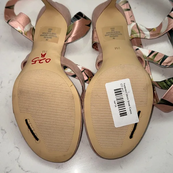 Guess Tropical Print Strappy Heels - Image 10