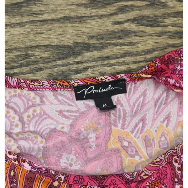 NWT Prelude Womens Knit Bell-Sleeve Top Pink Peacock M - Image 8