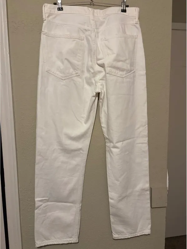 Agolde White Straight Leg Jeans Size 30 - Image 4