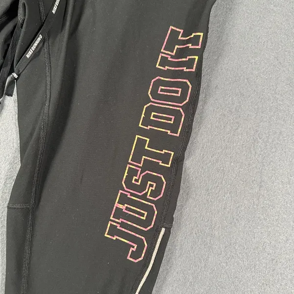 Nike Womens L Black Just Do It Spell Out Cycling Shorts Drawstring‎ Pockets - Image 2