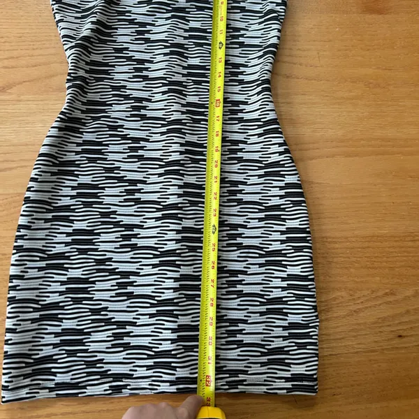 Zara Trafaluc Black‎ & White Pattern Halter Sleeveless Bodycon Dress Size Medium - Image 6