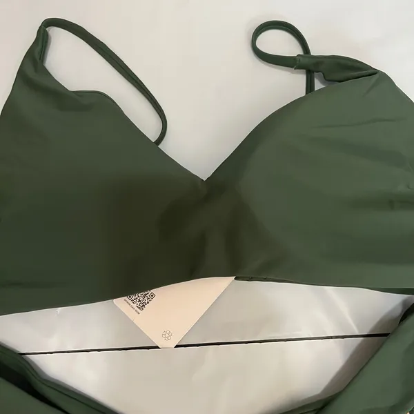 New Quince Italian High Rise High Leg Bikini Bottom & Cami Top Palm Green Medium - Image 3