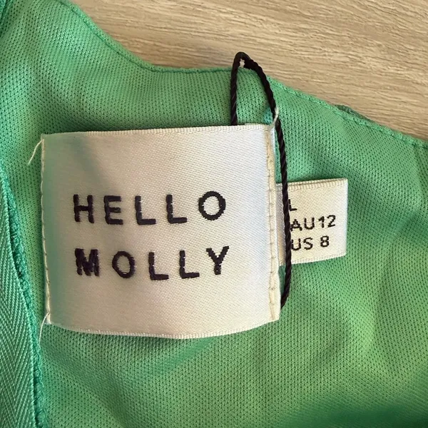 Hello Molly Euphoria One Shoulder Mesh Midi Dress Green Size 8 NWT - Image 6