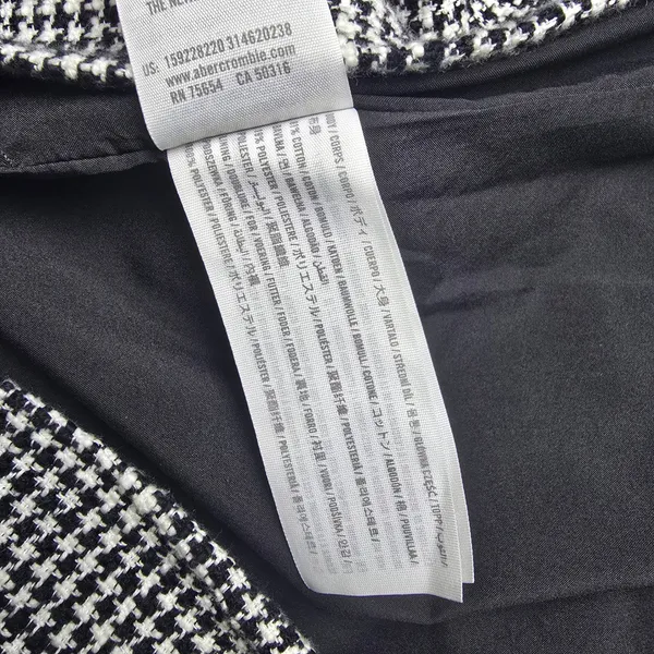 Abercrombie & Fitch Black White Houndstooth Pinafore‎ Mini Dress Pockets Medium - Image 5