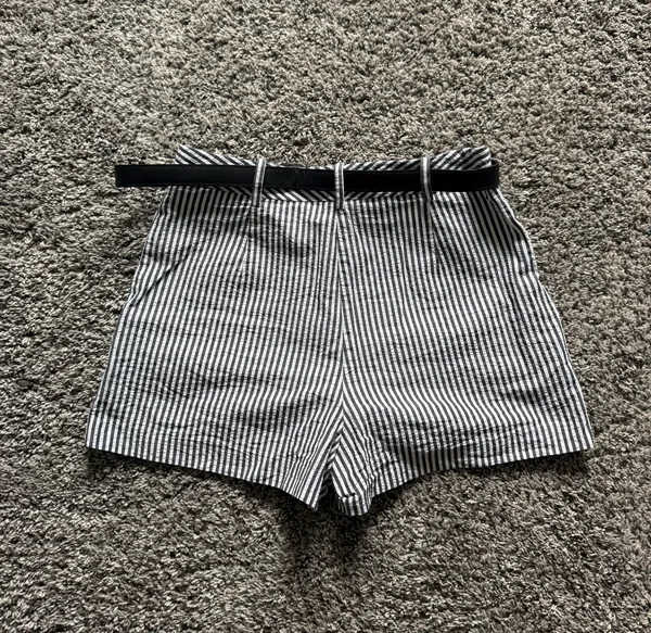 Zara Belted Navy Striped Mini Skort - Image 10