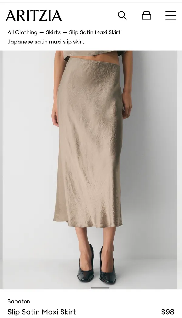 Aritzia Slip Satin Maxi Skirt Babaton - Image 2