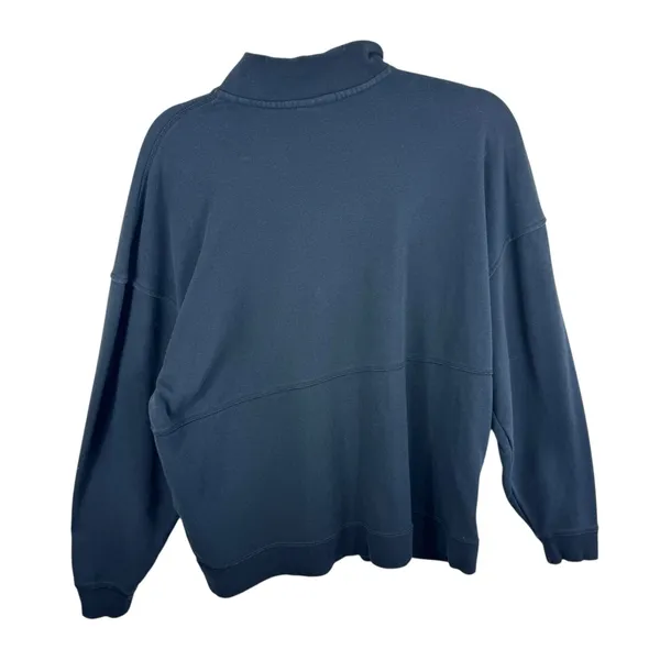 Champion‎ Black Cotton Blend 1/4 Zip Mock Neck Pullover Sweatshirt Size L - Image 2