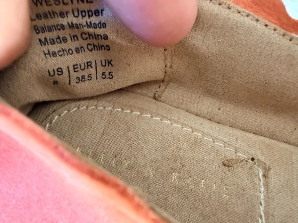 Kelly & Katie Weslyne Orange Suede Scalloped Ballet Flats - Image 6