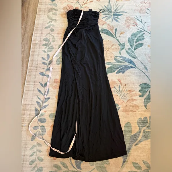 Lulus Epitome of Allure Black Mesh Strapless Ruched Maxi Dress - Image 5