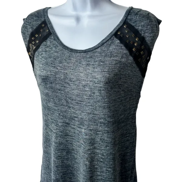We The Free Studded Slub Jersey Tank Top Deep Blue‎ Black Rocker Grunge M - Image 3