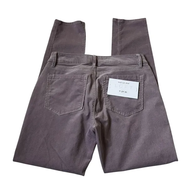 Loft Lilac Corduroy Curvy Skinny Pants Women's Size 4 NWT | 34-29 - Image 3