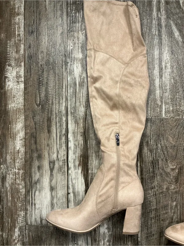 Marc Fisher Tan Over-the-Knee Block Heel Boots Size 7 - Image 9