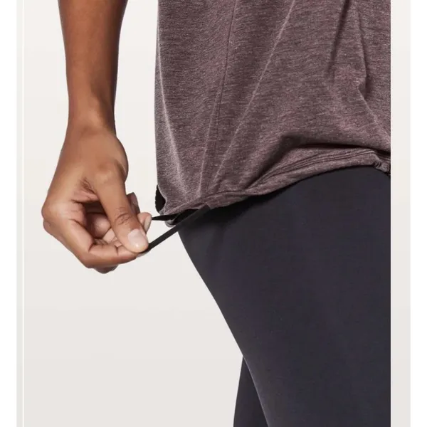 Lululemon‎ Tied To It Tank Black Cherry Heathered Open Back Yoga Top - Image 9