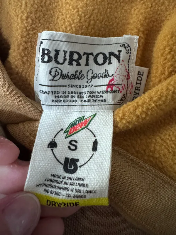 Burton Dry Ride Snowboard hoodie small - Image 5