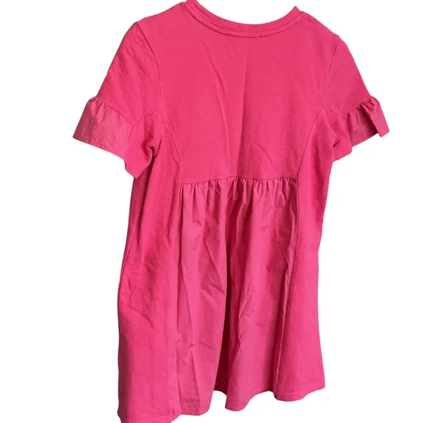 English Factory Pink Mixed Media Ruffle Sleeve Babydoll Mini Dress SY218D XS - Image 7