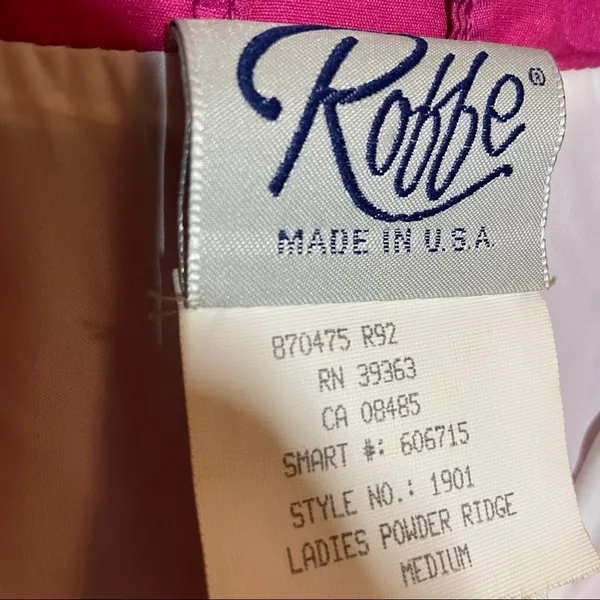 Vintage Roffe Powder Ridge Ski Jacket Windbreaker Hidden Hood 80s Pockets Pink M - Image 3