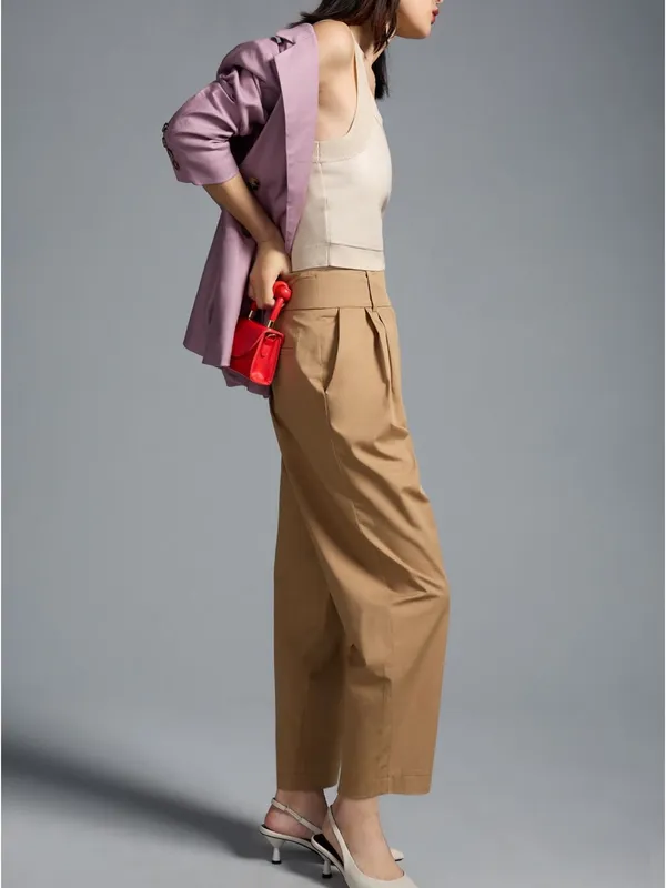 EXQUISE for ANTHROPOLOGIE Barrel Leg Chino Pants in Cedar size XS - Image 10