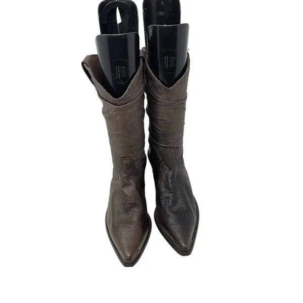 Durango Crush Brown Leather Slouch‎ Western Cowboy Boots Size 7.5 - Image 2