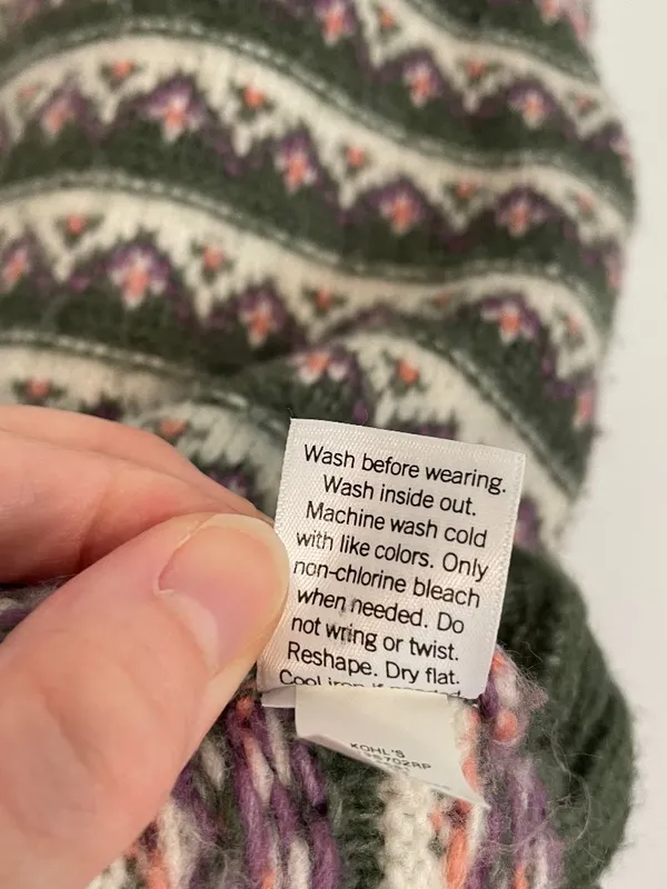 CROFT & BARROW Extra Cozy Sweater Olive Green White Fair Isle Geometric Hearts M - Image 13