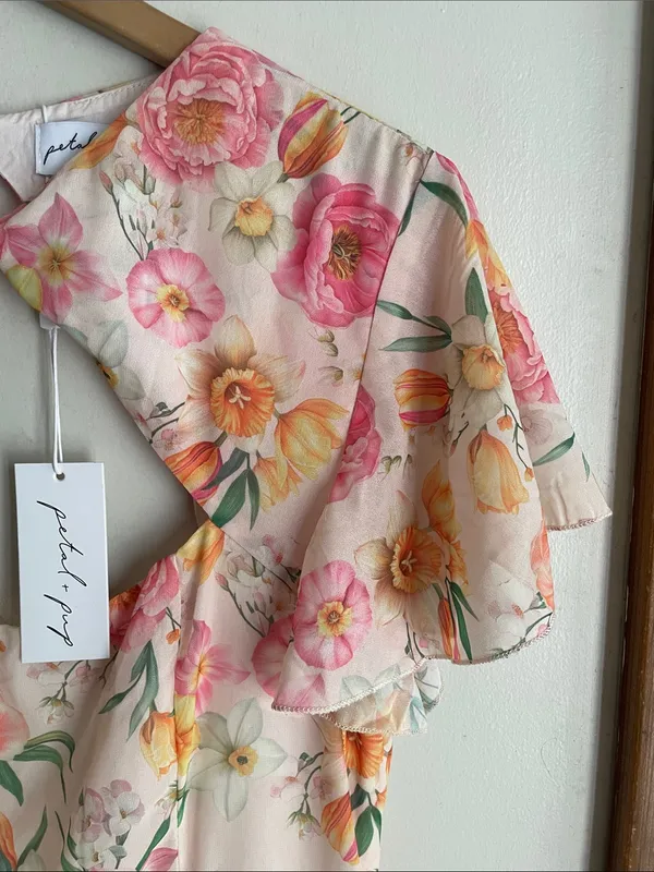 Petal & Pup Leila Floral Maxi Dress in Peony - Image 6