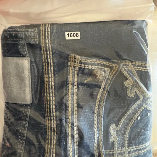 1608 | Miss Me Embroidered Flap Pocket‎ Bootcut Cowgirl Jeans Blue Womens 31 Y2K - Image 11