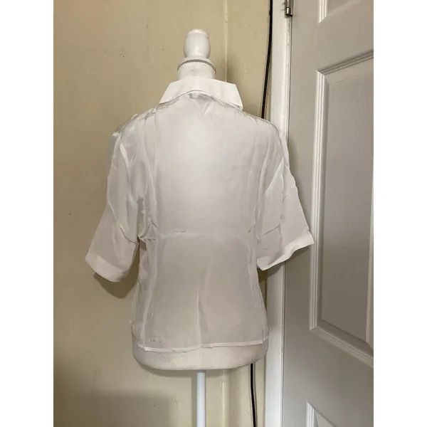 J. Crew NWT Bungalow Popover Top Crepe De Chine Ivory Viscose Minimalist XS - Image 5