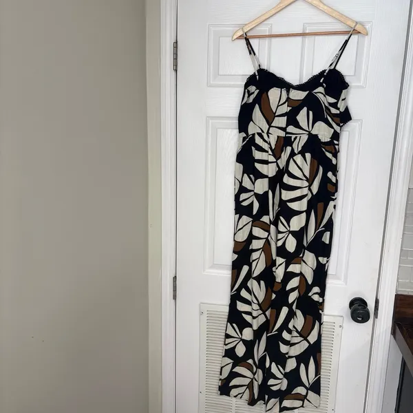 Audrey Parks X Francesca’s Brown And Black Floral‎ Jumpsuit Size Medium - Image 3