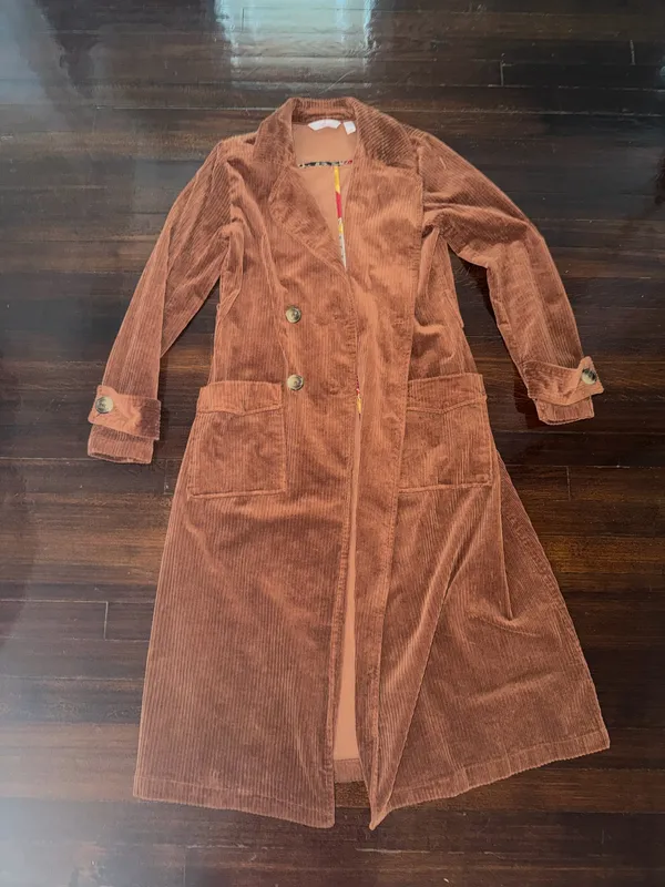 Long Corduroy Laurie felt trench coat - Image 2