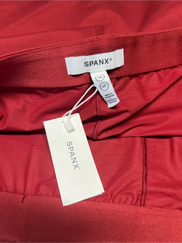 SPANX Ponte Wrap Mini Skirt Skort Deep Red Built-In Shorts Size 1X NWT - Image 11