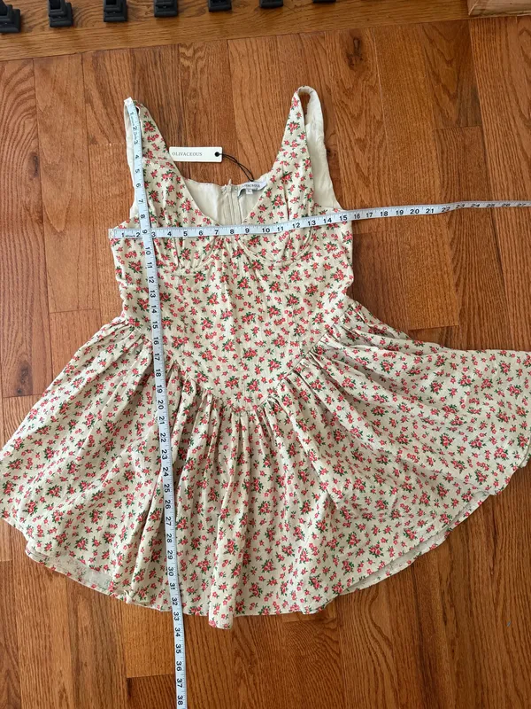 NWT Olivaceous Women’s Floral Print A-Line Dress Linen, Sz L - Image 12