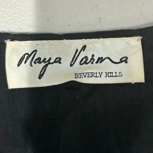 Vintage Maya Varma Silk Beaded‎ Black Vest Women's Large Impeccable Condition - Image 5