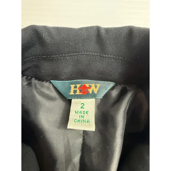 Black HW Blazer Jacket Womens Size 2 Fitted Career Business Office Interview‎ - Image 2