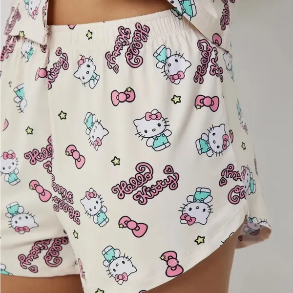 Hello Kitty Bows  Two Piece Pajama Set in Size Large NWT - Image 3