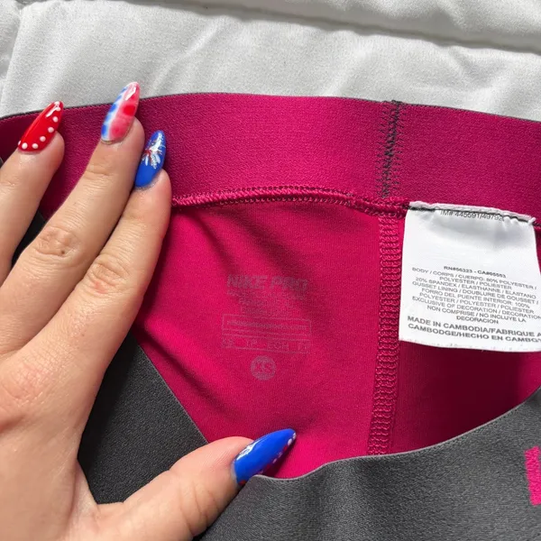 Nike Pro Dri-FIT Women Pink Cropped‎ Leggings Capri Athletic Pants XS Running - Image 4