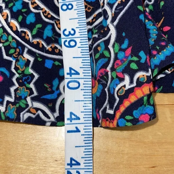 Anthropologie Maeve Women’s Paisley Long Sleeve V-Neck Dress Maplewood Blue Smal - Image 15