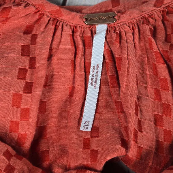 Free People‎ Elisa Tunic Tank Top XS Coral Orange Lace Trim Halter Sleeveless - Image 4
