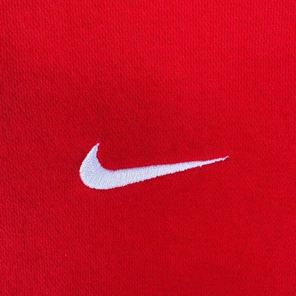 Vintage Nike Swoosh Red Embroidered Fleece Crewneck Sweatshirt Sweater - Image 5