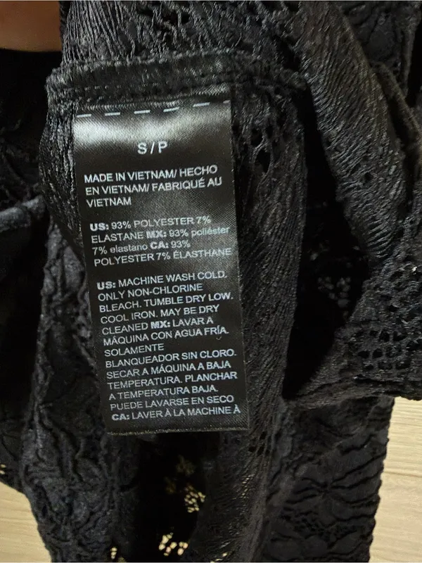 White House | Black Market Black Lace Turtleneck Long-Sleeve Top Small - Image 7