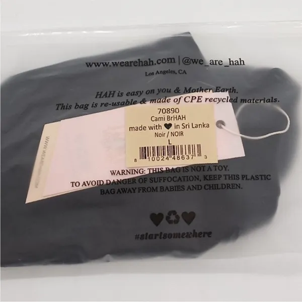 FREE PEOPLE x HAH Bralette Women Sz L Black Sporty Casual Athletic Versatile NWT - Image 13