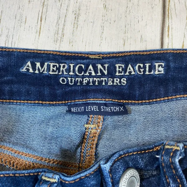 American Eagle Next Level Stretch Distressed Midi Denim Jean Shorts - Image 6