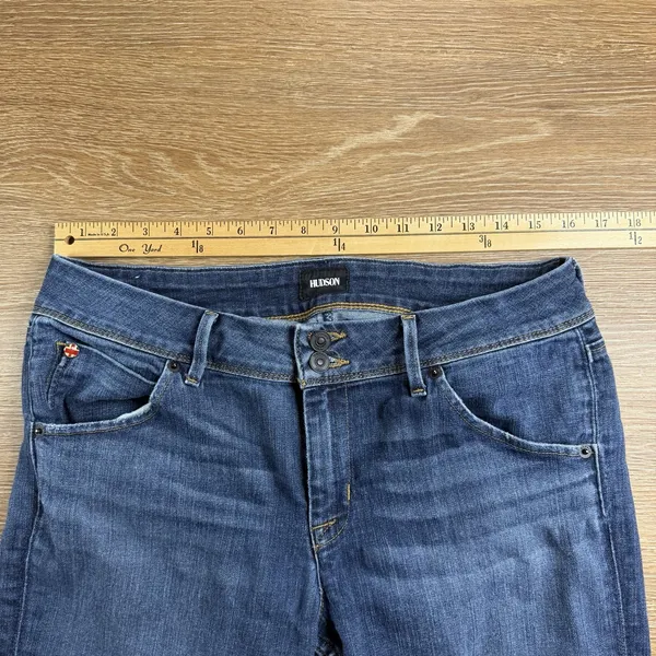 Hudson Collin Flap Skinny Jeans Women's Size 31 Blue Stretch Denim 31" Inseam - Image 8