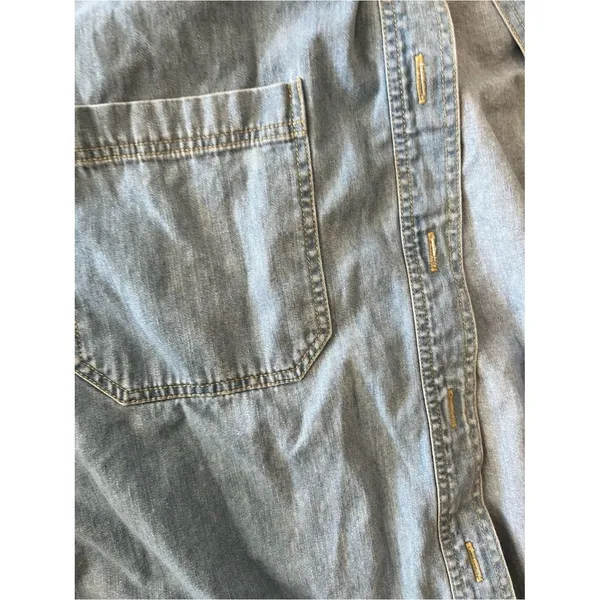 Vintage St Johns Bay Button Up Shirt Womens 24W Light Blue Denim Chambray Y2K - Image 10