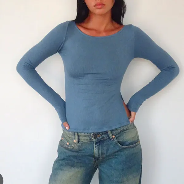 Motel Rocks XS NEW Dinar Split Hem Top In Mineral Blue - Image 11