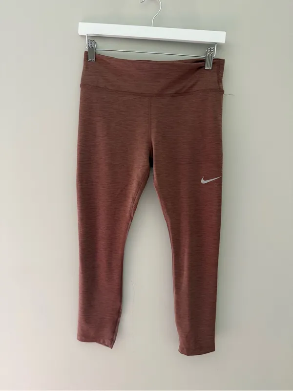 Nike Brown Heathered High Rise Performance Leggings Size M - Image 3