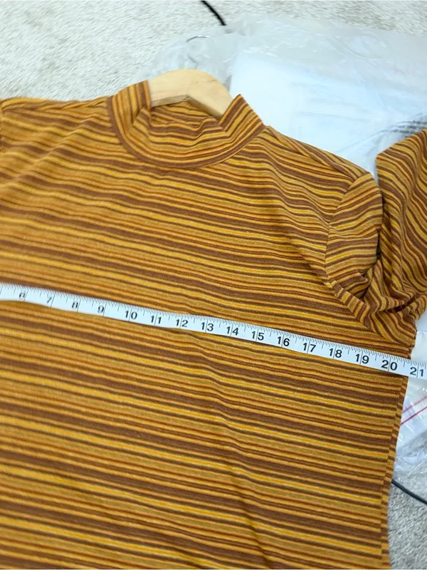 Toad&Co Women’s Piru Mock Neck Longsleeve Shirt Lightweight Multicolor Stripe XL - Image 11
