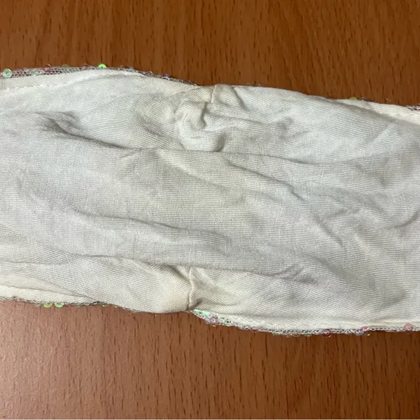 White Sequin Face Mask with Adjustable Straps - Image 6