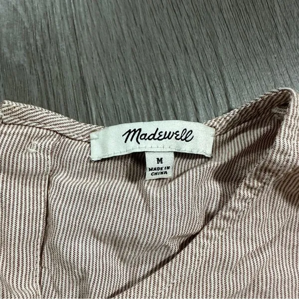 Madewell Button-Back Tie Short Sleeve Tee in Stripe‎ Size M - Image 7