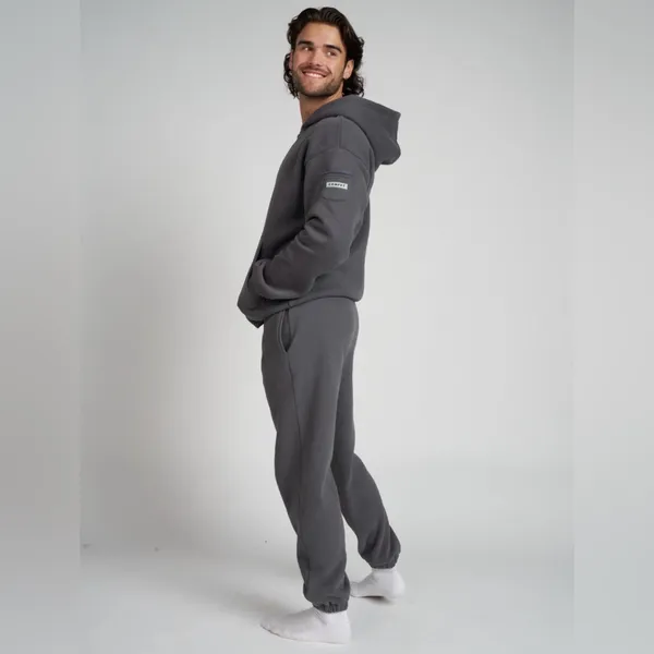NWT Travel Essentials Steel Grey zip-up hoodie with front pockets inside pockets a hood. - Image 6